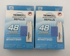 2X Thermacell Mosquito Repellent Refills 48 Hour Protection 12 Mats 4 Fuel Each