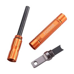 FOSTAR 2PCS Upgrade Ferro Rod Fire Starter，Replaceable Flint Fire Steel Rod,