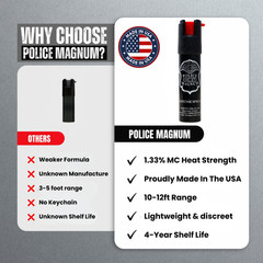 3 PACK Police Magnum pepper spray 3/4oz Safety Lock Defense Security Protection