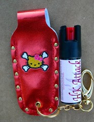 Hello Kitty pepper spray 1/2oz red holster nail safe keychain defense security