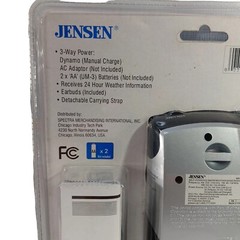 Jensen Self Powered AM/FM Weather Band Radio MR-550 NOAA Silver Sealed NOS