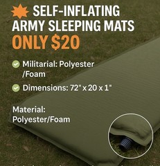 Real Army Surplus Self-Inflating Mats( pre owned ) – Just $20! 🪖