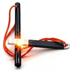 IWLUFK 4″ Portable Pocket Waterproof Ferrocerium Ferro Rod Fire Large, Black