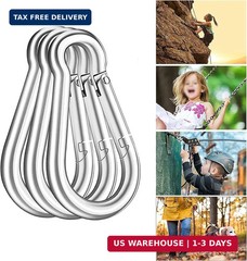 50PCS 3″ Heavy Duty Carabiner Clips Bulk, 5/16″ Gavanized Steel Spring Snap Hook