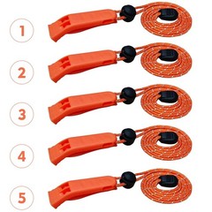 5 Pack 120db Emergency Whistle for Camping Hiking Hunting Boating Fishing