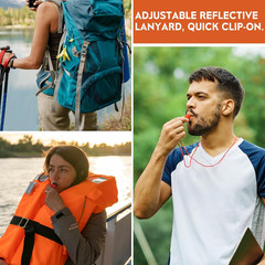 Emergency Whistles Survival, 2PCs Super Loud Double Tube Safety Whistles with Ad