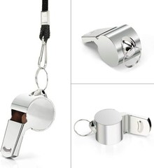Stainless Steel Whistle with Lanyard, Very Loud Sports Whistle, Silver A