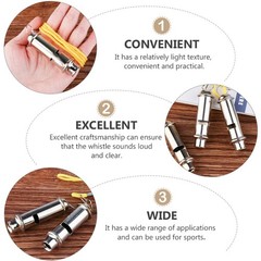 3Pcs Metal Camping Whistles Lightweight Outdoor Emergency Whistles