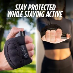 Pepper Spray Self Defense, 16ft Range, Concealed Hand Sleeve, Black