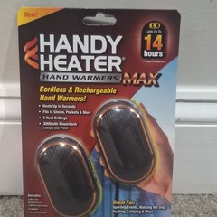 Handy Heater Hand Warmers Max Cordless Rechargeable Power Bank 2 Pack