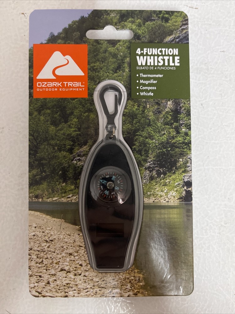 Ozark Trail 4-Function Whistle-thermometer, Magnifier, Compass, Whistle- New