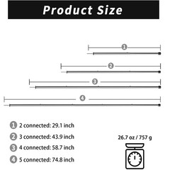SANLIKE Tent Pole Telescopic Adjustable Length – Steel thickness 0.4mm
