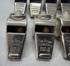 VINTAGE WHISTLE LOT OF 12 THE ACME THUNDERER – Umpire Referee 70s
