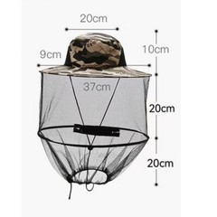 Mosquito Head Net Hat with Hidden Mesh Protect Bugs Bees For Hiking Fishing