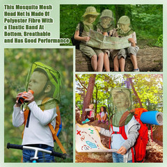 4 Pack Mosquito Bug Net Mesh for Head Mosquito Net Face Fly Netting Hood from In