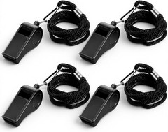 4 Packs Whistle with Lanyard, Whistle for Coaches, Plastic Sports Whistles with