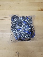 Police Lives Matter Blue Line Bracelet 202mm 8” Standard Size Pack Of 100