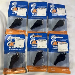 VTG NEW! «Acme Plastic Whistle, Small, High Pitch, Black 660BLK NOS LOT OF 6