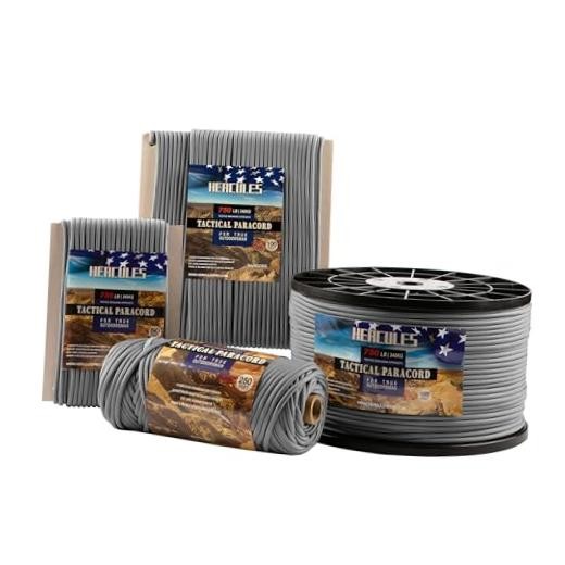750lb Paracord 4mm 11 Strands Tactical Parachute Cord, 50′ 100′ 50FT Dark Gray