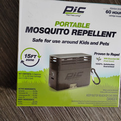 PIC PORTABLE MOSQUITO REPELLENT 60 HOUR 15FT ZONE NEW