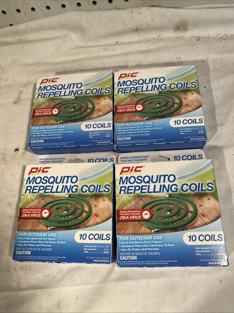 PIC Mosquito Repelling Coils – 10 Coils Each – Model C-10-12 4 Packs 40 Coils