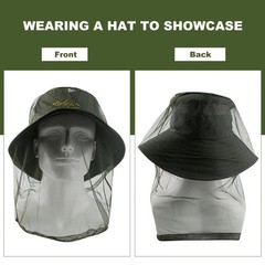 Ultra Large Mosquito Head Net Fine Mesh Fly Screen Face Protector Camping Hat