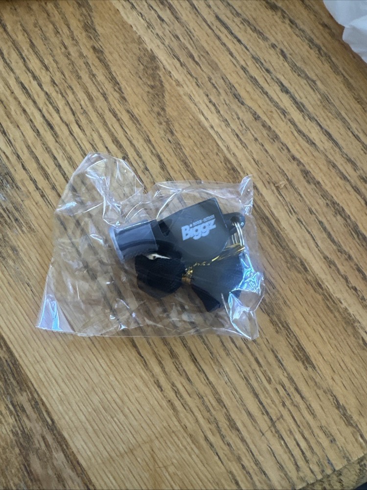 Biggz Indoor Outdoor New Black Whistle With Lanyard In Box