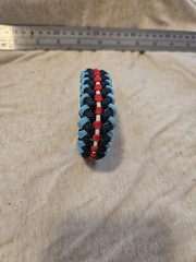 Sanctified Covenant Knot 550 Paracord Bracelt, Red, White, Navy, Lt Blue.