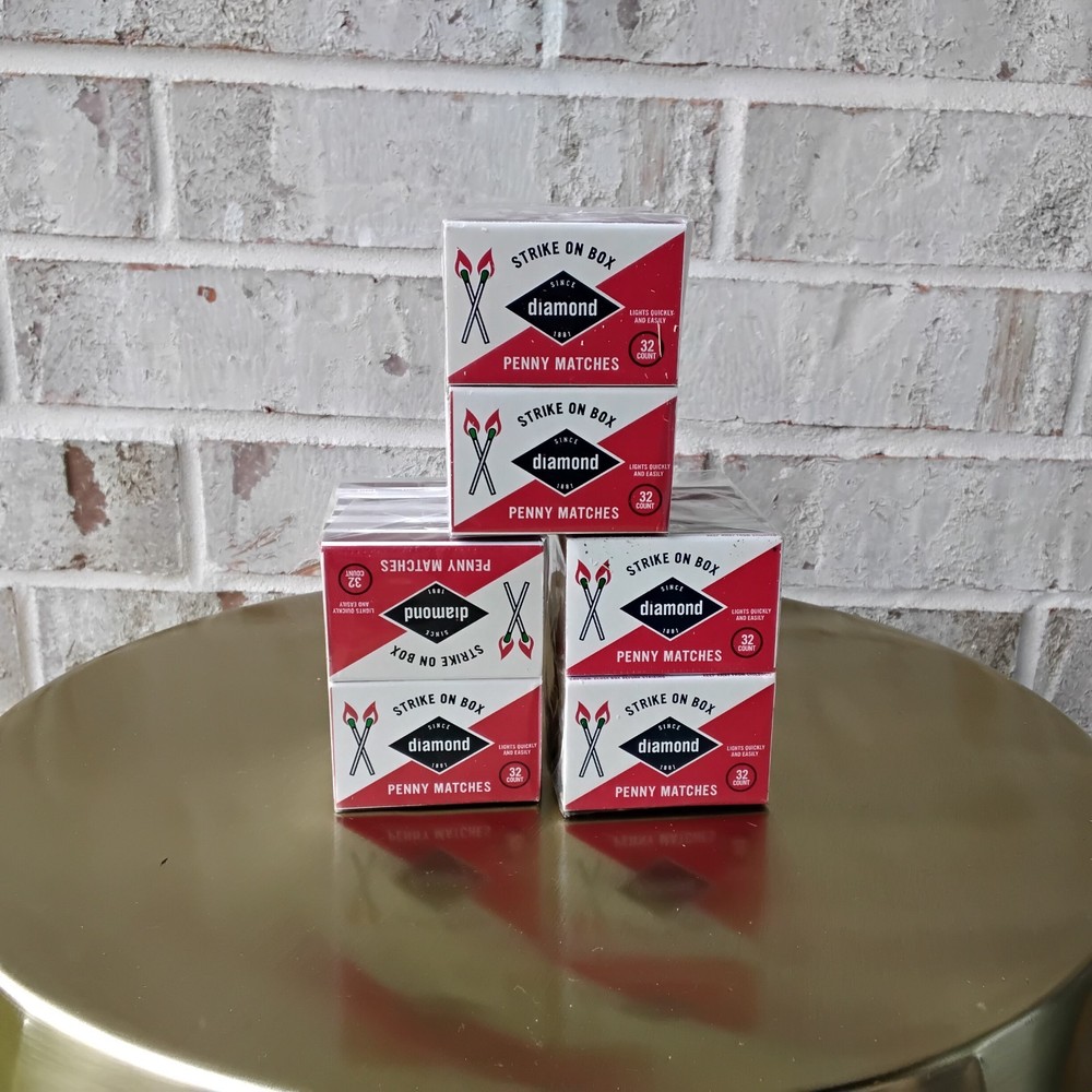 Diamond Strike On Box Small Wooden Penny Kitchen Matches 3PK of 10 (960 Total)
