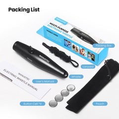 Electronic Whistle with 3 Loud Sounds, Battery Operated Handheld Lanyard
