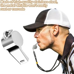 Whistle for Coaches, Metal Whistles for Adults with Lanyard, Loud Sport Whistle