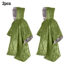 Fits Extreme Cold Survival Set Of 2 Orange And Green Thermal Rain Coat Poncho
