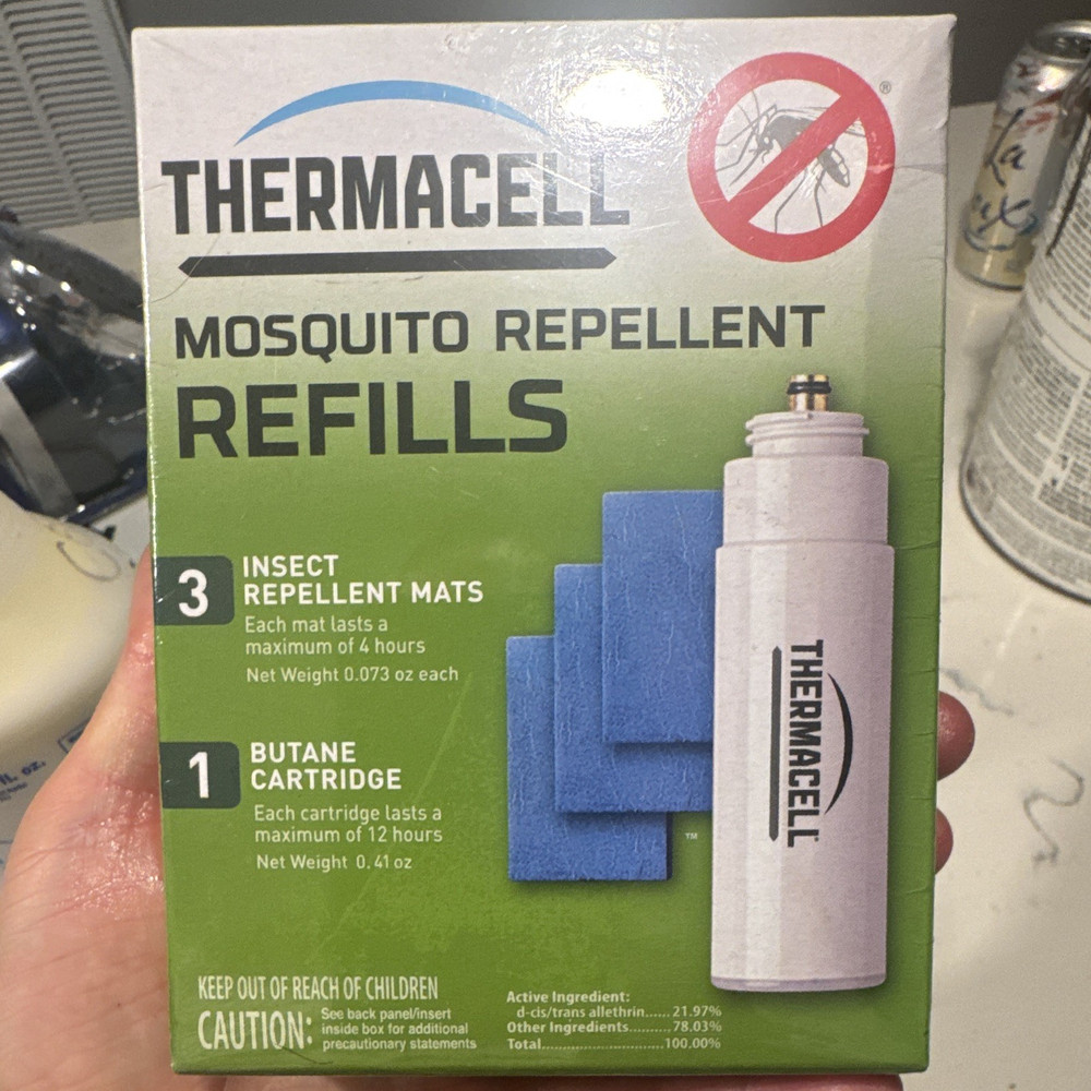 Thermacell Mosquito Repellent Refill Mats + Butane, 12 Hr 15×15 Zone R-1