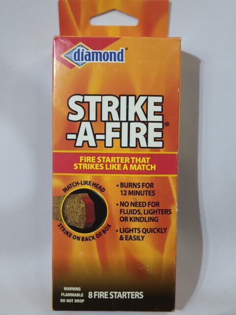 8 pack Diamond Strike-A-Fire Starter Match Sticks Firestarter Logs 12min. Burn