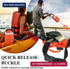 Water Rescue Throw Bag with Rope and 2 Emergency Whistles with Lanyard Emergency