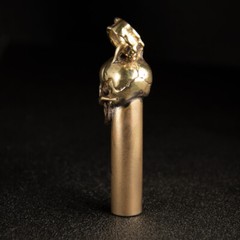 Brass Skull Emergency Whistle Outdoor Survival Safety KeyChain EDC