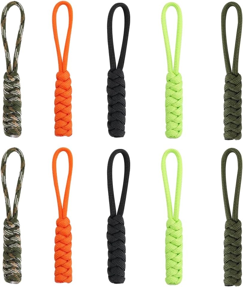 10 Set Paracord Zipper Pull Braided Lanyard Key Chain Backpack Lanyard