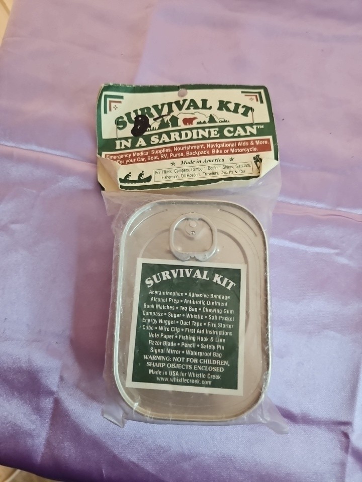 Whistle Creek Survival Kit in a Sardine Can NEW Old Stock
