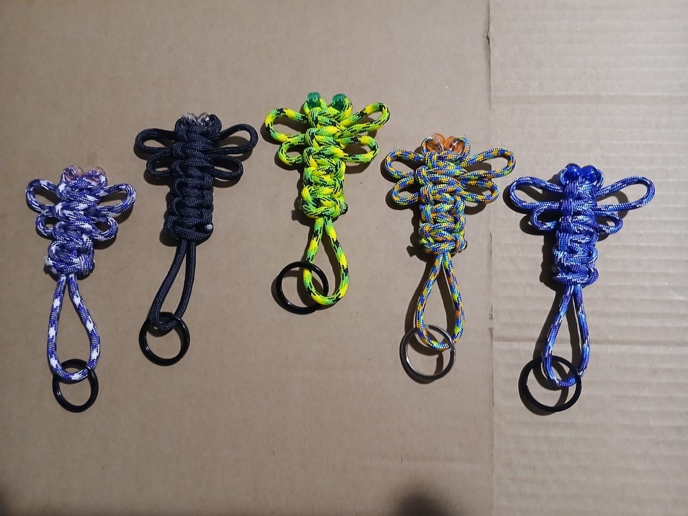 Dragonfly Paracord Keychain or Zipper Pull Lot of 5 New