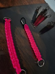 paracord keychains different colors pink,purple,blue,green