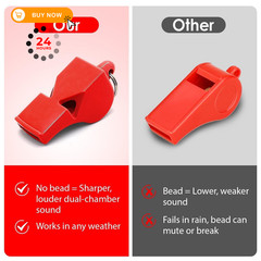 50 Pack Emergency Whistles with Lanyard Red Safety Whistle for Lifeguard