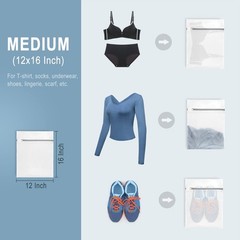 Muchfun 3Pcs Durable Fine Mesh Laundry Bags for Delicates 12 3 Medium, White