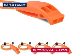 CooBigo 4Pcs Emergency Whistles, Loud Shrill Safety Whistle with Reflective Lany