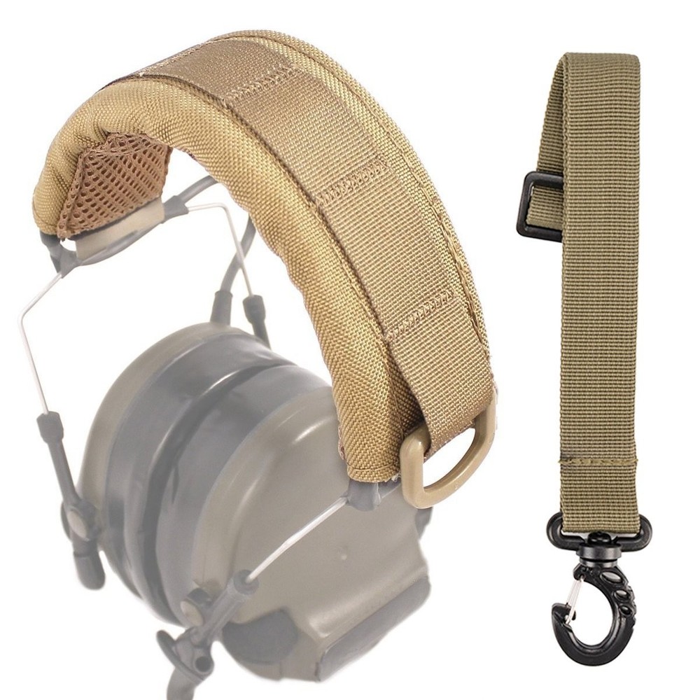Comfortable Tactical Headset Cover Earmuff Headband Protecter MOLLE Webbing