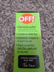 Lot of 3 Off! Botanicals Insect Repellant Towelettes – 30 count