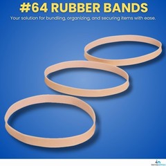 Thick Rubber Bands, Heavy Duty Rubber Bands, Beige, Size 64, 380Pack