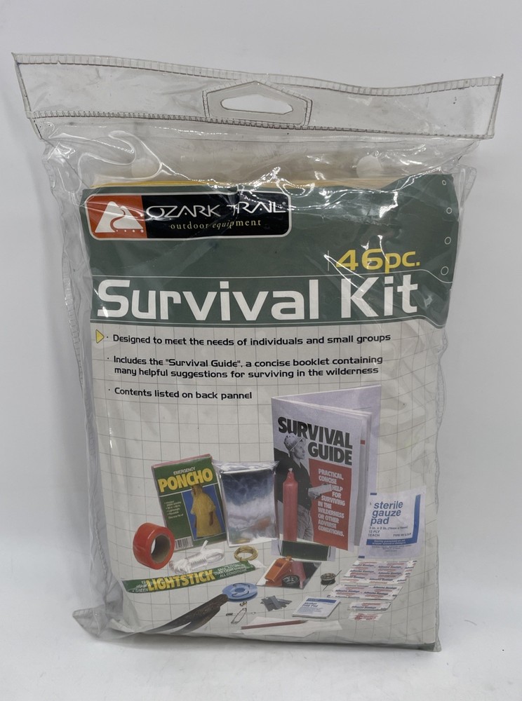 SURVIVAL FIRST AID KIT Ozark Trail Camp 9480 46 Pcs. Waterproof Pouch NEW