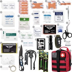 250-Piece Survival First Aid Kit | IFAK EMT Molle Pouch | Emergency Trauma Bag f