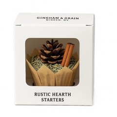 Rustic Hearth Starters Handmade Natural Wax for Fireplace, Wood Stove & Fire Pit