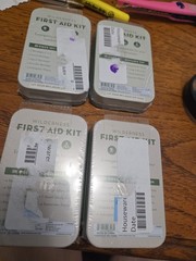 KIKKERLAND (2) 19 PC+(2)25 PC LOT Outdoor Reusable Tin Wilderness First Aid Kit